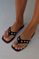 Black Leather Stud Sandals