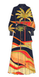 Blue Palm Shirt Dress