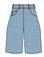 Denim Scallop Pocket Long Shorts