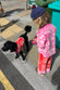 Kids Red and Pink Bandana Knitted Set