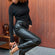 Black Vegan Leather Trouser