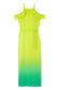 Lime Ombre Plisse Claudia Dress