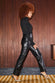 caption_Model wears Black Vegan Leather Trousers in UK 8 / US 4