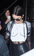 kylie jenner wearing our iconic boob t-shirt