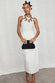 caption_Model wears White Linen Jaspre Skirt in UK size 10/ US 6