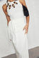 caption_Model wears White Linen Jaspre Skirt in UK size 10/ US 6