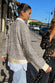 back of Model wearing Sequin Bomber