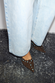 Chocolate Suede Mules with Turquoise Studs