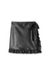 Black Vegan Leather Ruffle Mini Jaspre Skirt
