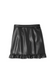 Black Vegan Leather Ruffle Mini Jaspre Skirt