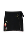 Black Night Garden Mini Wrap Skirt