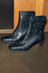 Black Leather Boots with Gold Studs