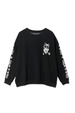 Black Sweatshirt with Ecru Embroidery