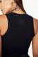 caption_Model wears Black Cotton Ribbed Tank  in size S