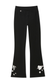 Black Cotton Wide Leg with Ecru Embroidery