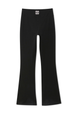 Black Cotton Wide Leg with Ecru Embroidery