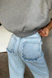 caption_Model wears Scallop Detail Straight Leg Jeans  in UK size 10/ US 6