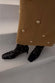 Black Leather Boots with Gold Studs