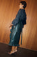 Bottle Green Vegan Leather Ruffle Jaspre Skirt