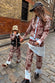 Kids Chocolate Bandana Knitted Set
