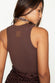 caption_Model wears Chocolate Cotton Ribbed Tank in UK size S