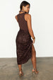 caption_Model wears Chocolate Cotton Ribbed Tank in UK size S