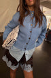 Ice Blue Studded Cardigan