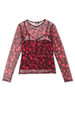 Cherry Mesh Long Sleeve Top