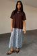 caption_Model wears Chocolate Cara T Shirt Dress  in size M