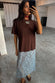 caption_Model wears Chocolate Cara T Shirt Dress  in size M