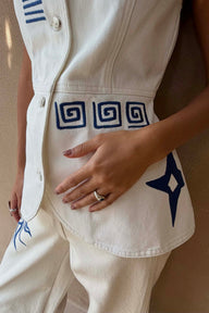 Dolce Vita Embroidered Denim Waistcoat