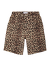 Leopard Lucia Scallop Pocket Long Shorts