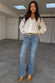 caption_Model wears Denim Flare Scallop Jean  in UK size 8/ US 4