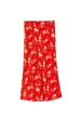 Red Floral Midi Skirt