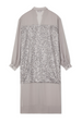 Gunmetal Sequin Lila Shirt Dress
