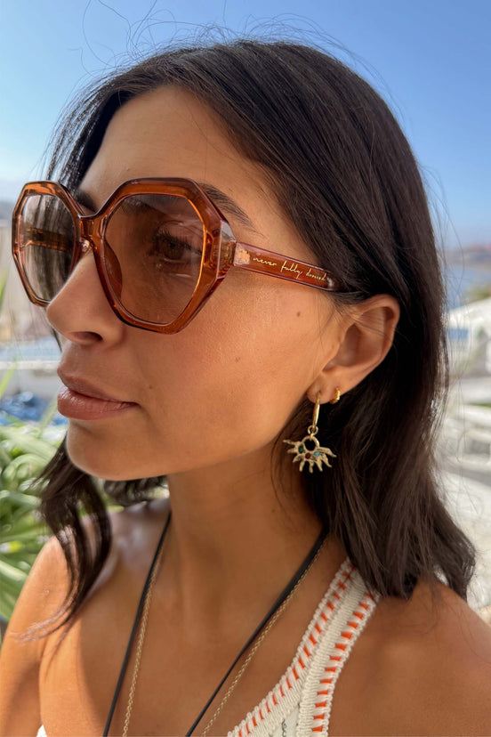 Hexagon Orange Sunglasses