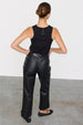 Black Vegan Leather Trouser