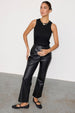 Black Vegan Leather Trouser