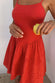 caption_Model wears Red Broderie Mini Lola Dress in UK size 10/ US 6