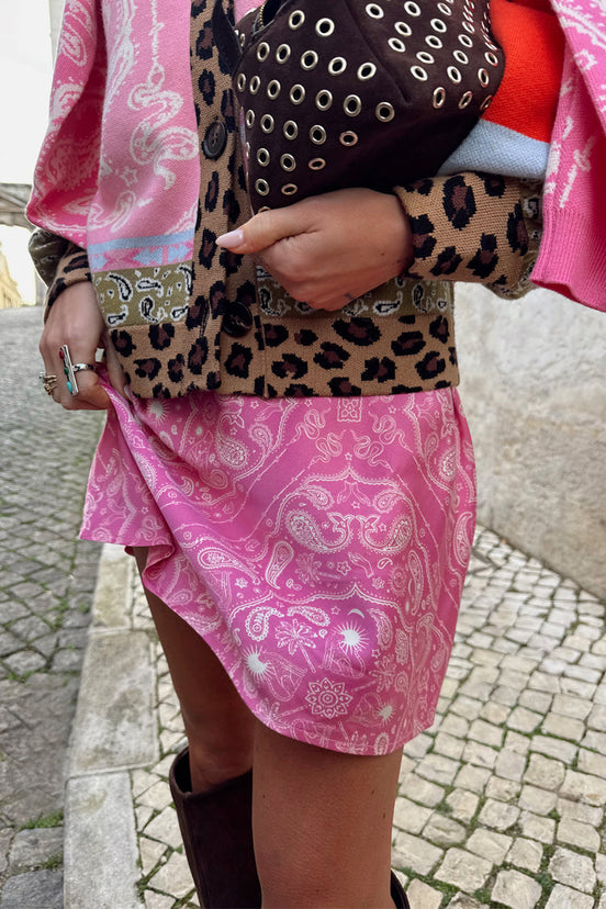 Pink Bandana Mini Dorris Skirt
