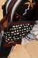 Black Beaded Mirror Bag
