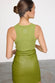 caption_Model wears Olive Cotton Ribbed Tank  in size S