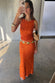 Orange Sequin Dorris Skirt Petite