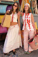 Cream and Red Pollenca Skirt