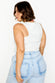 Scallop Detail Straight Leg Jeans