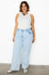 Scallop Detail Straight Leg Jeans