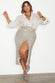 caption_Model wears Sequin Maxi Wrap Jaspre Skirt in UK size 18 / US 14
