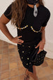 Black Crochet Shell Wrap Skirt