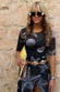 Black Seashell Mesh T Shirt