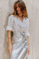 caption_Model is 5ft6 and wears Silver Vegan Leather Skirt in UK 8 / US 4